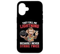 Call Me Lightning Never Strike Twice Bowling Humor League Case for iPhone 16