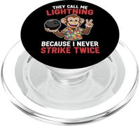 Call Me Lightning Never Strike Twice Bowling Humor League PopSockets PopGrip for MagSafe