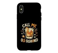 Call Me Old Fashioned Funny Whiskey Cocktail Retro Bar Case for iPhone X/XS