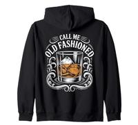 Call Me Old Fashioned Retro Humor Cocktail Lover Zip Hoodie