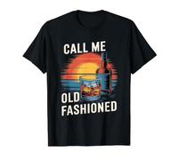 Call Me Old Fashioned Whiskey Shirts for Men Older Man Retro Value Graphic T-Shirt, Men, Black, XL