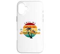 Call Me on My Shell Phone Funny Ocean Beach Vibe Case for iPhone 16 Plus