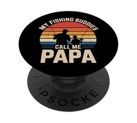 Call Me Papa My Fishing Buddies Vintage Dad PopSockets Adhesive PopGrip