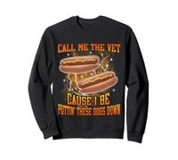 Call Me The Vet Cause I Be Funny Hard Hot Dog Meme Bootleg Sweatshirt