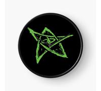 (Call of Cthulhu, Elder Sign - Green=5078) Wall Clock 12 Inch Funny Mantel & Tabletop Art Decor for Home Bedroom Office