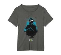 Call of Duty: Modern Warfare 2 Covert Soldier Portrait T-Shirt, Women's Plus, Asphalt Grey, 6X