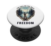 Call of the Wild Freedom Call of Nature Fishing Shore Motif PopSockets Adhesive PopGrip