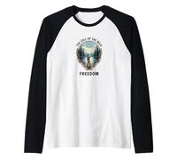 Call of the Wild Freedom Call of Nature Fishing Shore Motif Raglan Baseball Tee