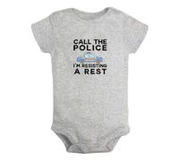 Call The Police I'm Resisting A Rest Funny Rompers Newborn Baby Bodysuits Infant Jumpsuits Kids Short Sleeves One-Piece Outfits