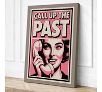 Call Up the Past Retro Canvas Wall Art Print 24x16 Inch (61 x 41 cm)