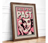Call Up the Past Retro Framed Wall Art Print A2 (59.4×42cm) Walnut, Wall Decor for Living Room, Bedroom, Office & Home, Ready to Hang, Art Gift
