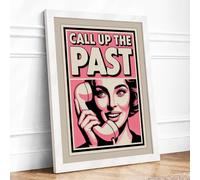 Call Up the Past Retro Framed Wall Art Print A2 (59.4×42cm) White, Wall Decor for Living Room, Bedroom, Office & Home, Ready to Hang, Art Gift