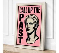 Call Up the Past Typography Canvas Wall Art Print 30x20 Inch | Cream