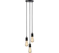 Knightsbridge CALVI3PMB CALLA 230V E27 Vintage 3 Light Pendant - Matt Black