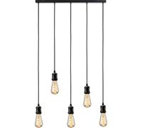 Calla - 230V E27 Vintage 5 Light Bar Pendant - Matt Black