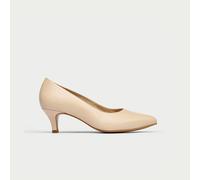 Calla Ava Kitten Heel Shoes for Bunions & Wide Feet - Light Beige Leather - UK 3 / EU 36