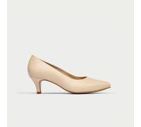 Calla Ava Kitten Heel Shoes for Bunions & Wide Feet - Light Beige Leather - UK 6 / EU 39