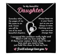 CALLA DECORGIFTS - Heartfelt message necklace and elegant box, daughter gift for birthday, Christmas, graduation, Una talla, Stainless Steel, Cubic Zirconia