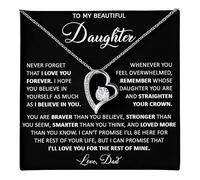 CALLA DECORGIFTS - Heartfelt message necklace and elegant box, daughter gift for birthday, Christmas, graduation, Una talla, Stainless Steel, Cubic Zirconia