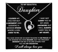 CALLA DECORGIFTS - Heartfelt message necklace and elegant box, daughter gift for birthday, Christmas, graduation, Una talla, Stainless Steel, Cubic Zirconia