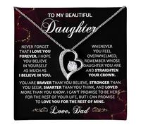 CALLA DECORGIFTS - Heartfelt message necklace and elegant box, daughter gift for birthday, Christmas, graduation, Una talla, Stainless Steel, Cubic Zirconia