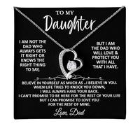 CALLA DECORGIFTS - Heartfelt message necklace and elegant box, daughter gift for birthday, Christmas, graduation, Una talla, Stainless Steel, Cubic Zirconia