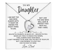 CALLA DECORGIFTS - Heartfelt message necklace and elegant box, daughter gift for birthday, Christmas, graduation, Una talla, Stainless Steel, Cubic Zirconia