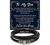 CALLA DECORGIFTS To My Son Bracelet - Love You Forever Braided Leather Bracelet from Father and Mother, Bracelets For Sons From Father Mother, Perfect or Husband, Dad, Son With Message Card And Box
