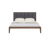 Calla Double Bed - Walnut / Grey - Walnut/Grey