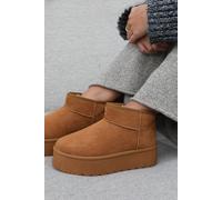 'Calla' Flatform Fur Lining Ankle Boot Where's That From Brown 6