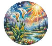 Calla Lily 1000 Pieces Circular Jigsaw Creative Seeking A Challenging And Relaxing Activity Games for Adults And Kids 1000pcs (67.5x67.5cm)