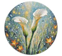 Calla Lily 1000pc Round Puzzle with, Offers A Relaxing Yet Challenging Experience, Brilliant for Mindfulness Practice 1000pcs (67.5x67.5cm)
