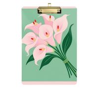 Calla Lily Bouquet on Green Background Hard Briefcase with Storage Box Acrylic Cute for Teacher Supplies Basic Size 9 x 12