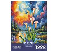 Calla Lily Flower 1000 Piece Flower Jigsaw Puzzle for Adults Fun Toy Intellectual Game Home Decoration Stress Relief Education Game Relaxation And Intelligence 70x50cm/1000pcs