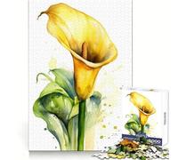 Calla Lily Flower Beauty Jigsaw Puzzles for Teenagers 1000 Smart Challenge Relaxing Pastime Fine Lock Thoughtful Xmas (38x52cm)
