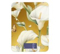 Calla Lily Flower Butterfly Gold bariatric Portable Food Scale Travel 11lb/0.18oz, 5kg/5g Portable Digital gram Scale with 4 Unit for Meal Prep Meal Prep Meal Prep pesa Digital para alimentos