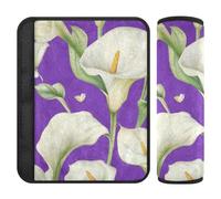 Calla Lily Flower Butterfly Purple 2 Pack Car Seat Pads Release Stress on Your Neck and Shoulders for Car Belt Backpack Protector
