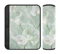 Calla Lily Flower Pastel Colors Mint Green 2 Pack seat Belt Covers for Adults Release Stress to Your Neck and Shoulders for SUV forro para cinturon de seguridad