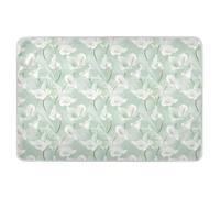 Calla Lily Flower Pastel Colors Mint Green Potty Training Pee Pad Soft Absorbent Diaper Changing Pad Changing Pee Mats for Kids Bedwetting , 52" L x 34" W