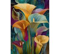 Calla Lily Flower Puzzle for Adults 1000 Pieces，Colorful Floral Plant Art Puzzle, Rainbow Calla Lily Impossible Hard Difficult Challenge for Adults