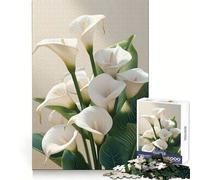 Calla Lily Flowers Jigsaw Puzzles 1000 Pieces Clear Thinking Calm Downtime Precise Edges Chic Xmas Gift (38x52cm)