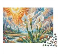 Calla Lily Pastoral Landscape 1000 Piece Jigsaw Puzzle Paper for Adults Relaxation Focus Family Decor Gift 38x26cm/1000pcs