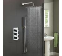 Calla Round Chrome Modern Concealed Thermostatic Mixer Valve Shower Head Set