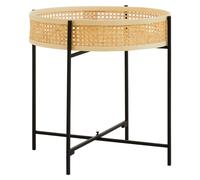 Premier Housewares Side Table With Cross Legs, black