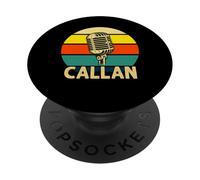 CALLAN Name Retro Microphone Music 80s Vintage for Men Kids PopSockets Adhesive PopGrip