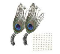CALLARON 1 Pair Peacock False Eyelashes for Festivals Performance and Special Occasions Reusable Decorative Lashes for Dramatic Eye Looks and Easy Application