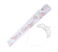 CALLARON 1 Set Elegant Birthday Crown Set with Decorative Etiquette Belt Sash and Tiara for Special Celebrations for Parties and Memorable Events