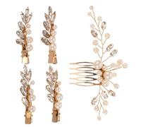 CALLARON 1 Set Vintage Inspired Wedding Hair Comb Set for Bride Handcrafted Chinese Hair Accessories with Rhinestones and Unique Retro Design for Weddings and Special Occasions