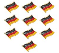 CALLARON 10 Pcs German Flag Brooch Pin with Secure Butterfly Clasp, Iron Material Clothes Pin with Unique Shape and Elegant Design, for Occasions and Expressing Emotions