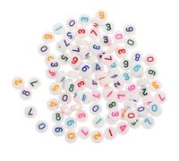 CALLARON 100pcs Flat Round Acrylic Number Beads DIY Jewelry Making Accessories for Bracelets Necklaces, Small Colorful Loose Beads for Crafting and Handmade Keychains